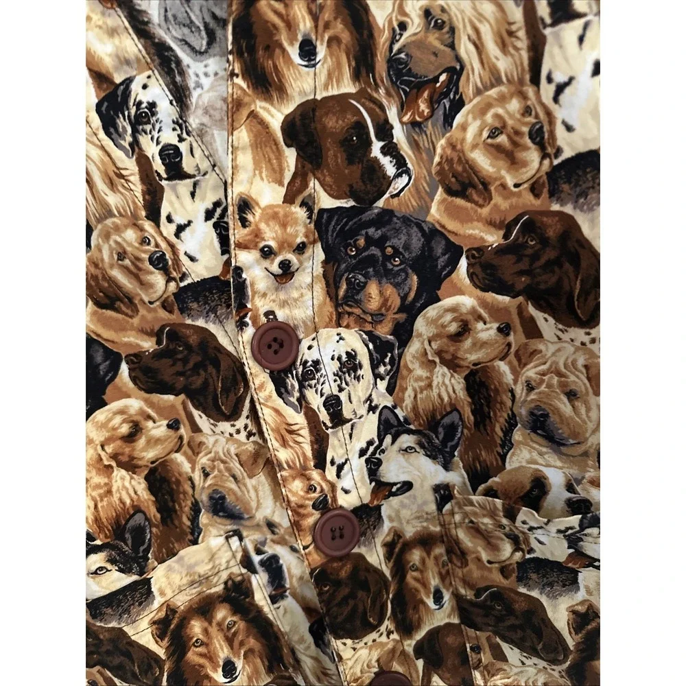 Scrubs Uniform Golden Retriever Collie Shar-pei Do YBeagle Dog Vet  Top Sz M